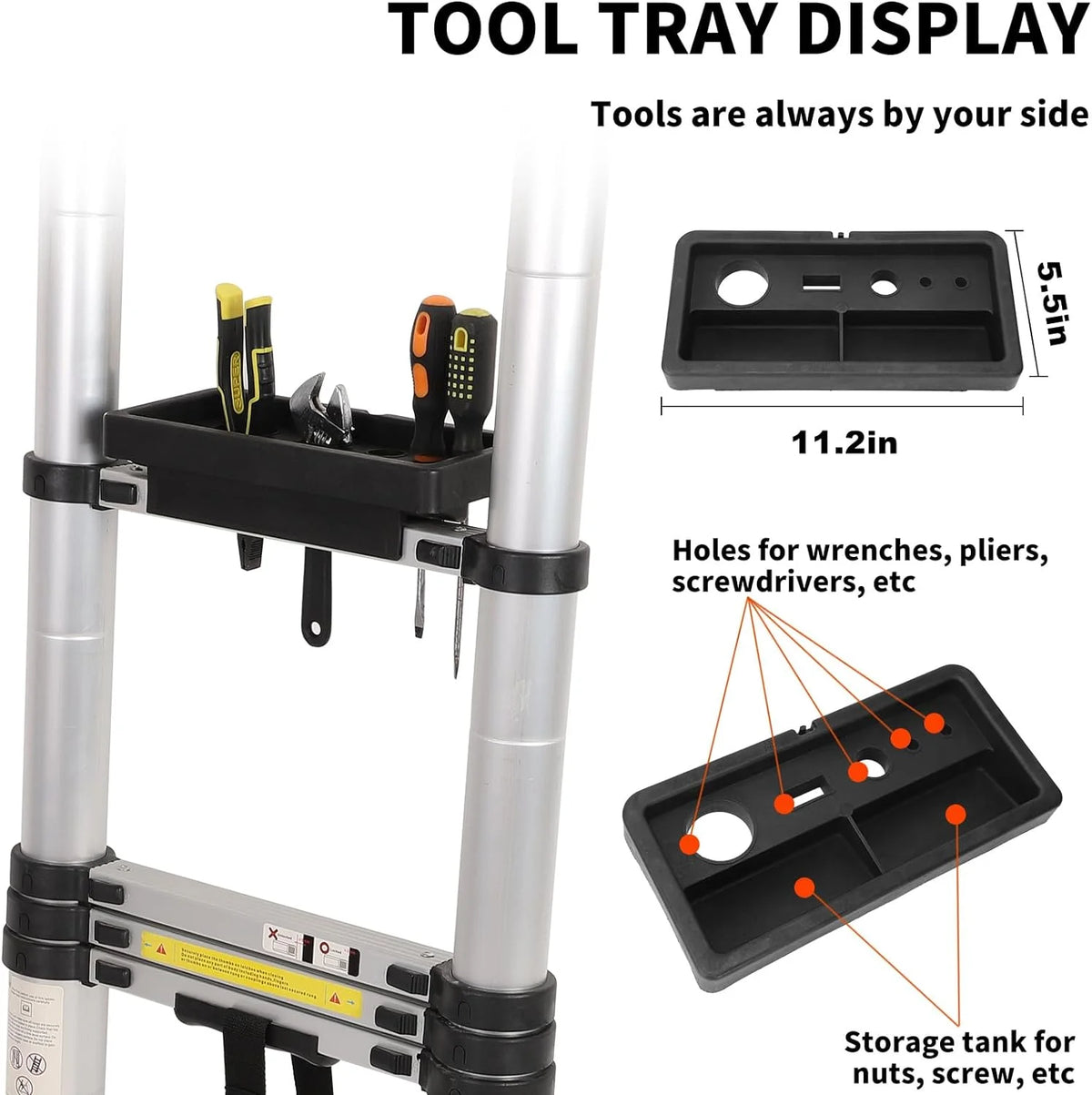 14.5 FT Aluminum Telescoping Extension Ladder 330lbs V141