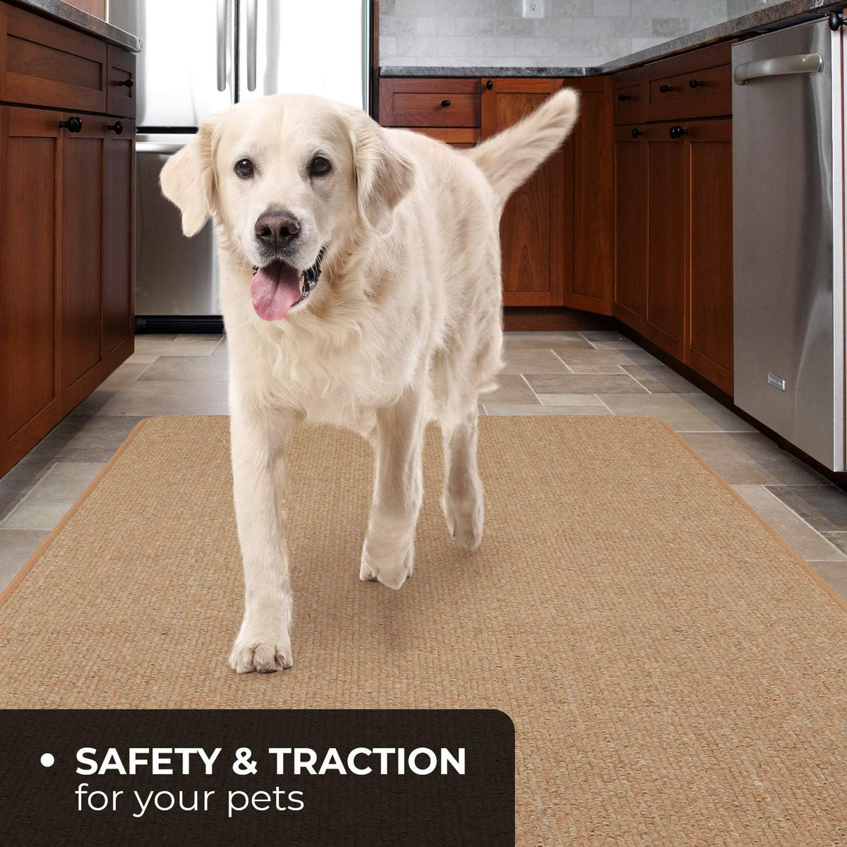 Skid-Resistant Carpet Runner Pebble Beige 12 Feet X 27 Inches K38182
