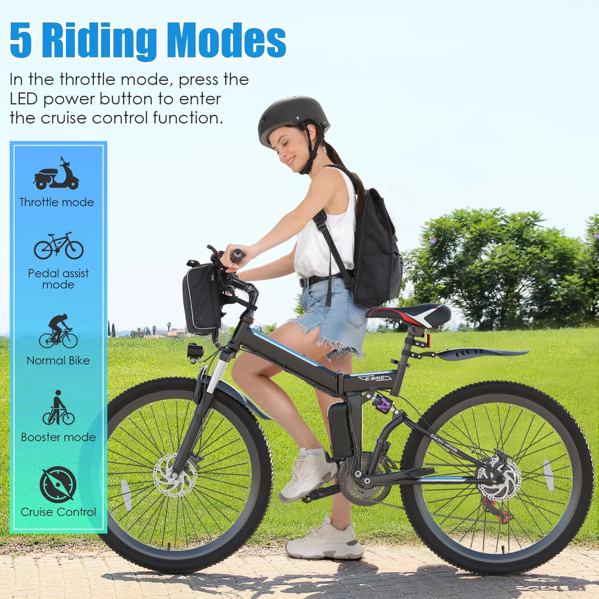 26 In. Folding Electric Bike 500W 21 Speed 48V H962