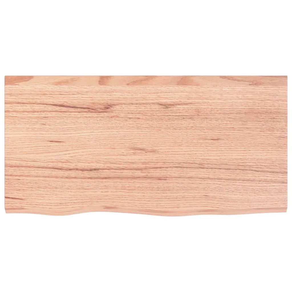 Light Brown Solid Oak Wood Wall Shelf 31.5x15.7x1.6 O2265