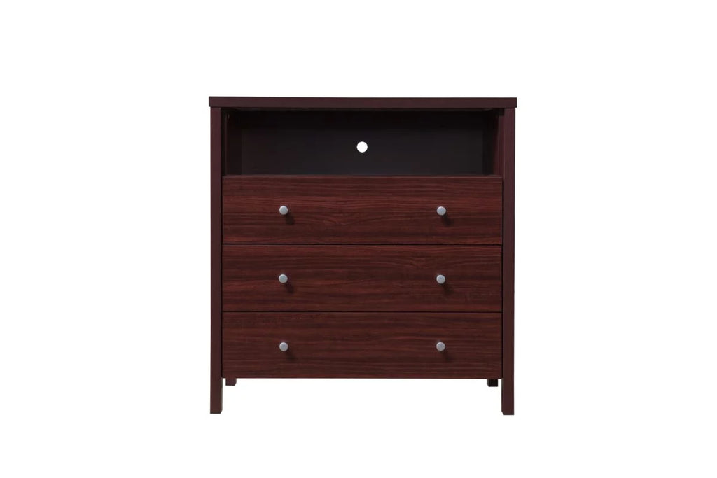 3 Drawer Mahogany Dresser with Open Shelf J194874