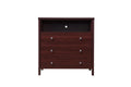 3 Drawer Mahogany Dresser with Open Shelf J194874