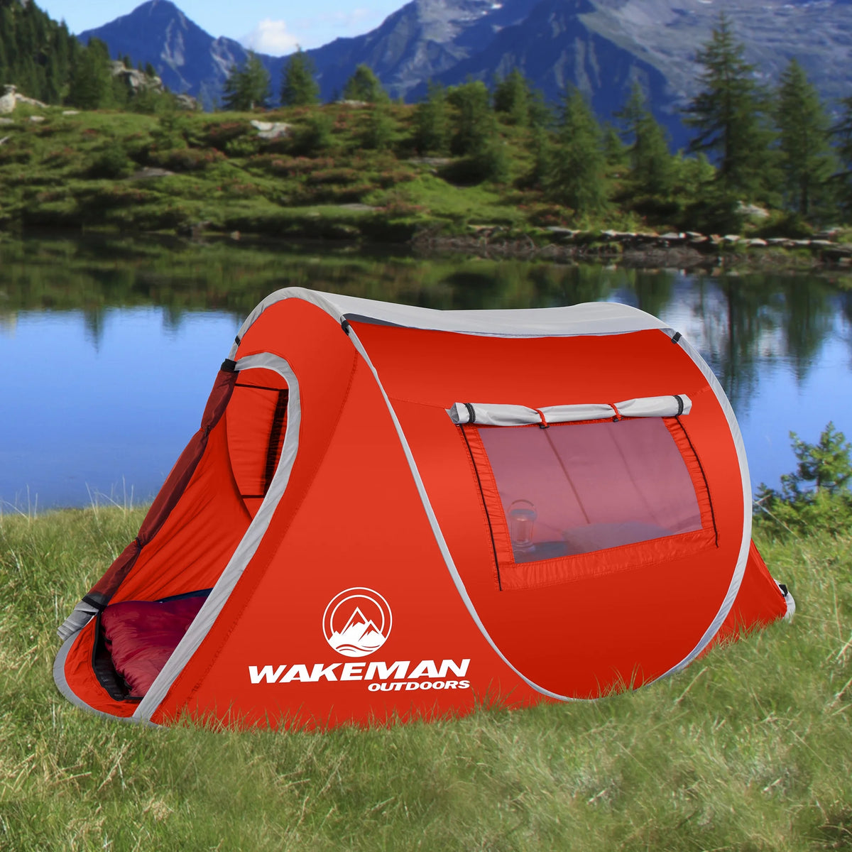 Water-Resistant 2-Person Pop-up Tent (Blue) O249506