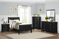 Twin Bed Nightstand Dresser Mirror 4pc Set Black V49325