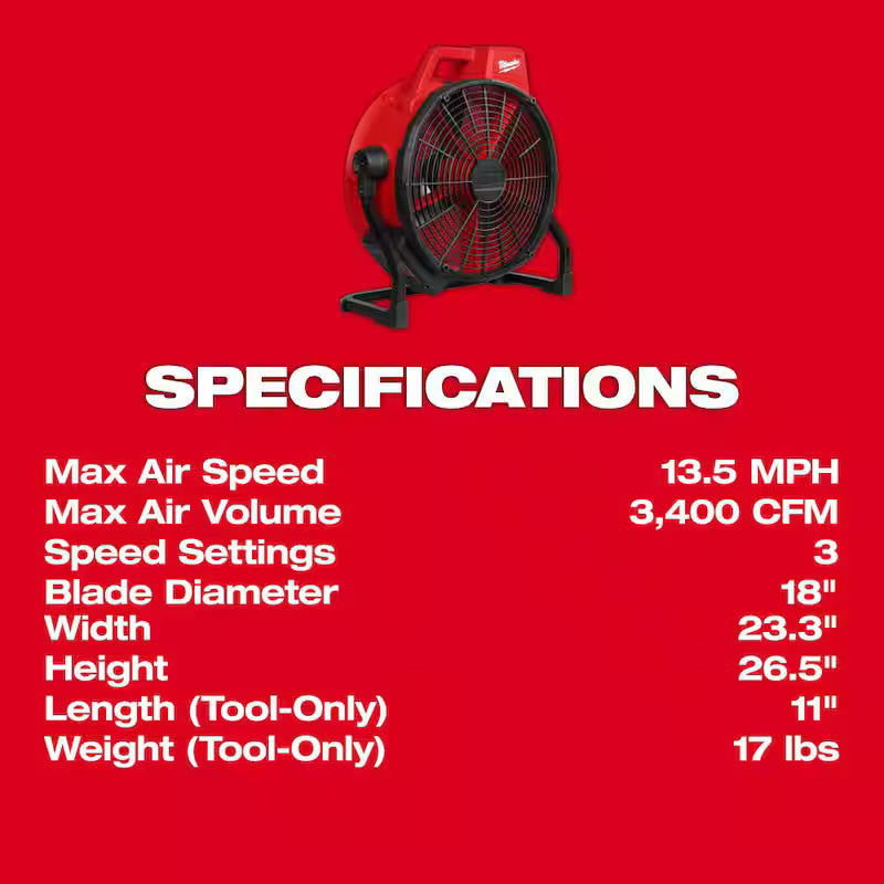 Brushless Cordless Variable Speed Fan G6941