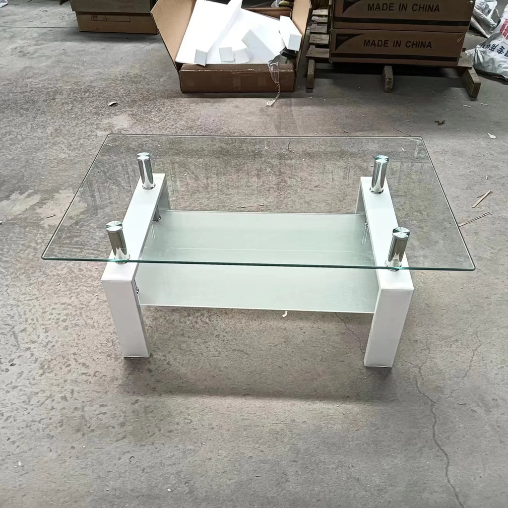 Clear Glass 2-Layer Coffee Table J871387