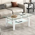 Clear Glass 2-Layer Coffee Table J871387