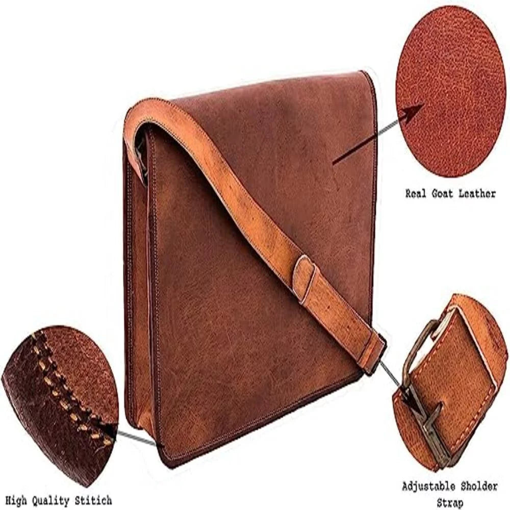 Goat Leather Canvas Messenger Bag B68923