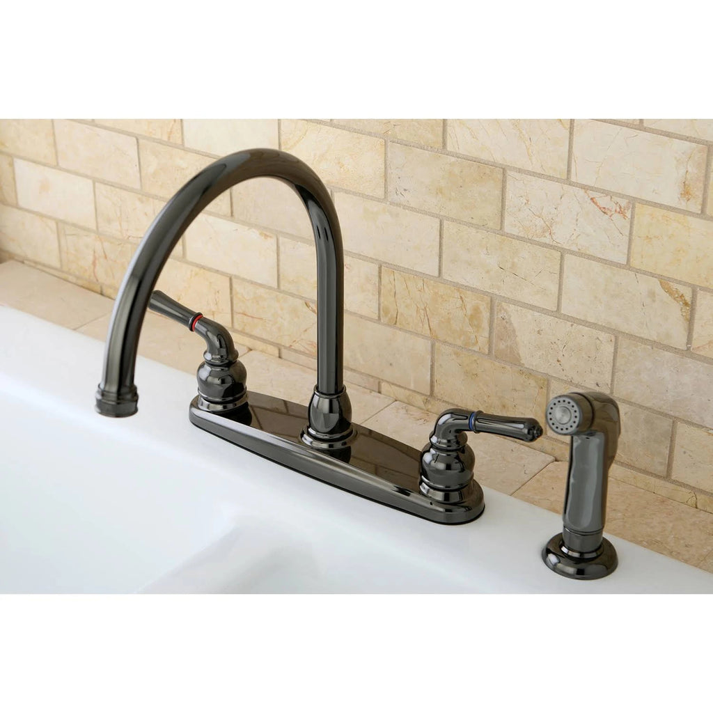 Black Nickel Two-Handle Kitchen Faucet with Side Sprayer B27672