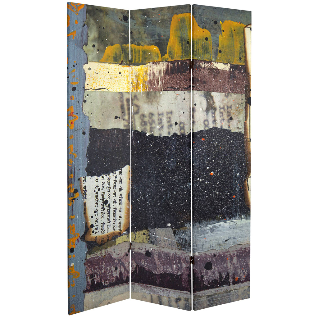 Blue 3 Panel Canvas Room Divider V9277