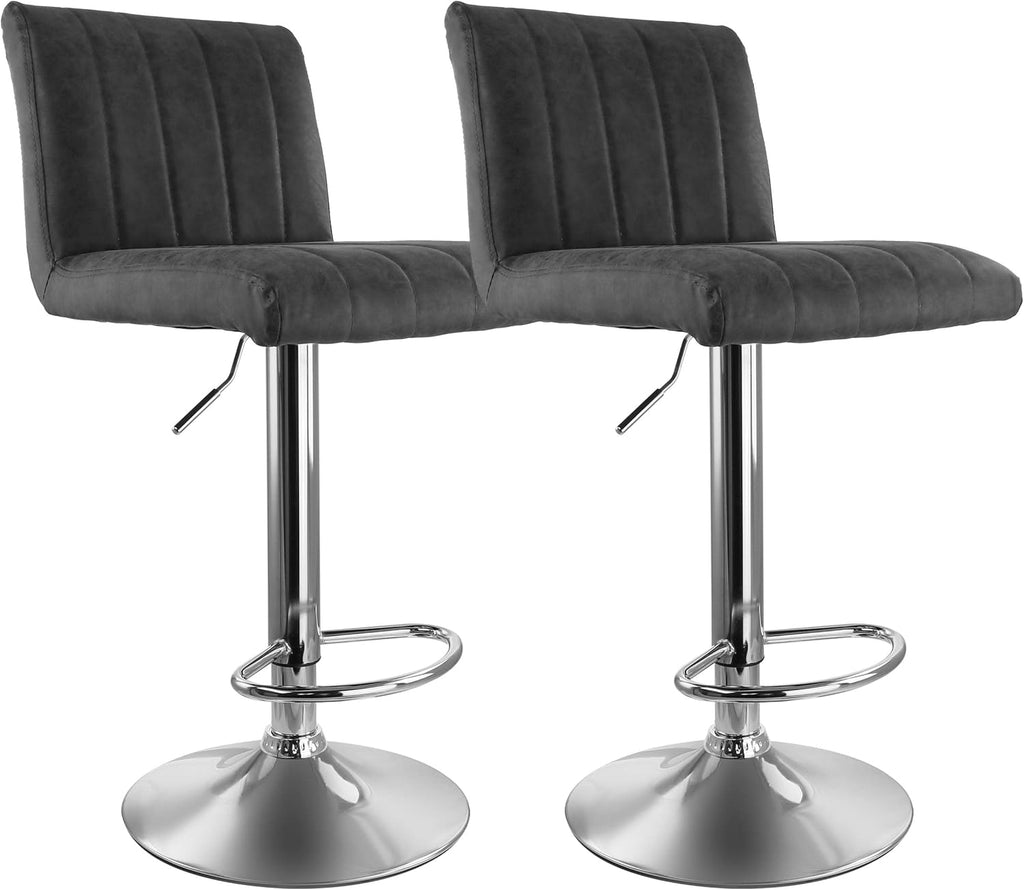 2 Piece Faux Leather Adjustable Bar Stool Z894617