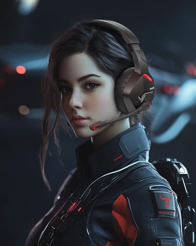 Wireless Gaming Headset with Noise Canceling Mic, 50MM, Red P79514