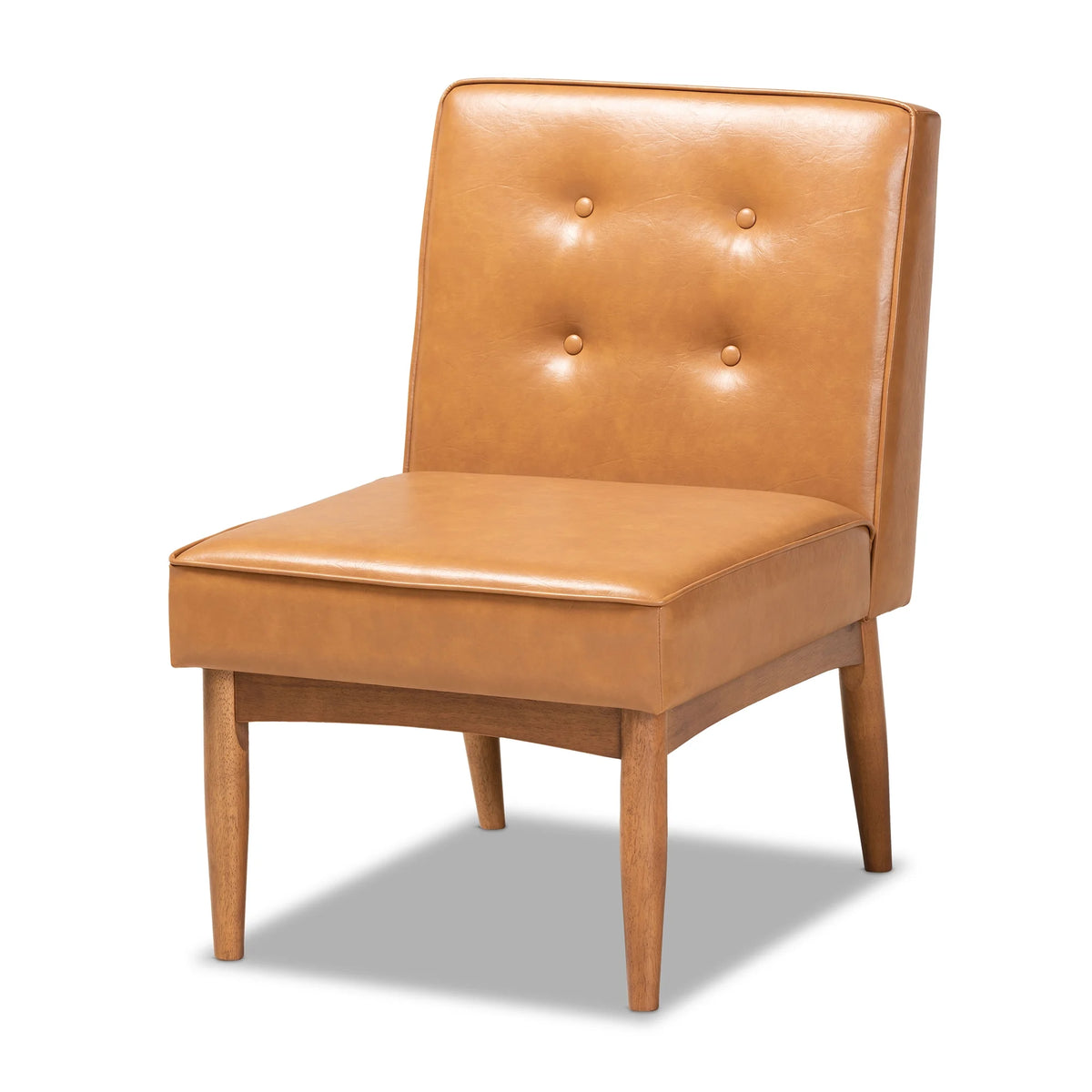 Tan Faux Leather Upholstered Wood Dining Chair B765735