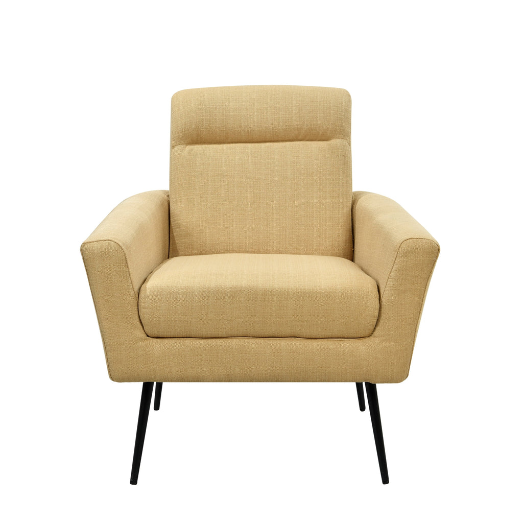 Yellow Upholstered Accent Chair with Metal Legs B614236