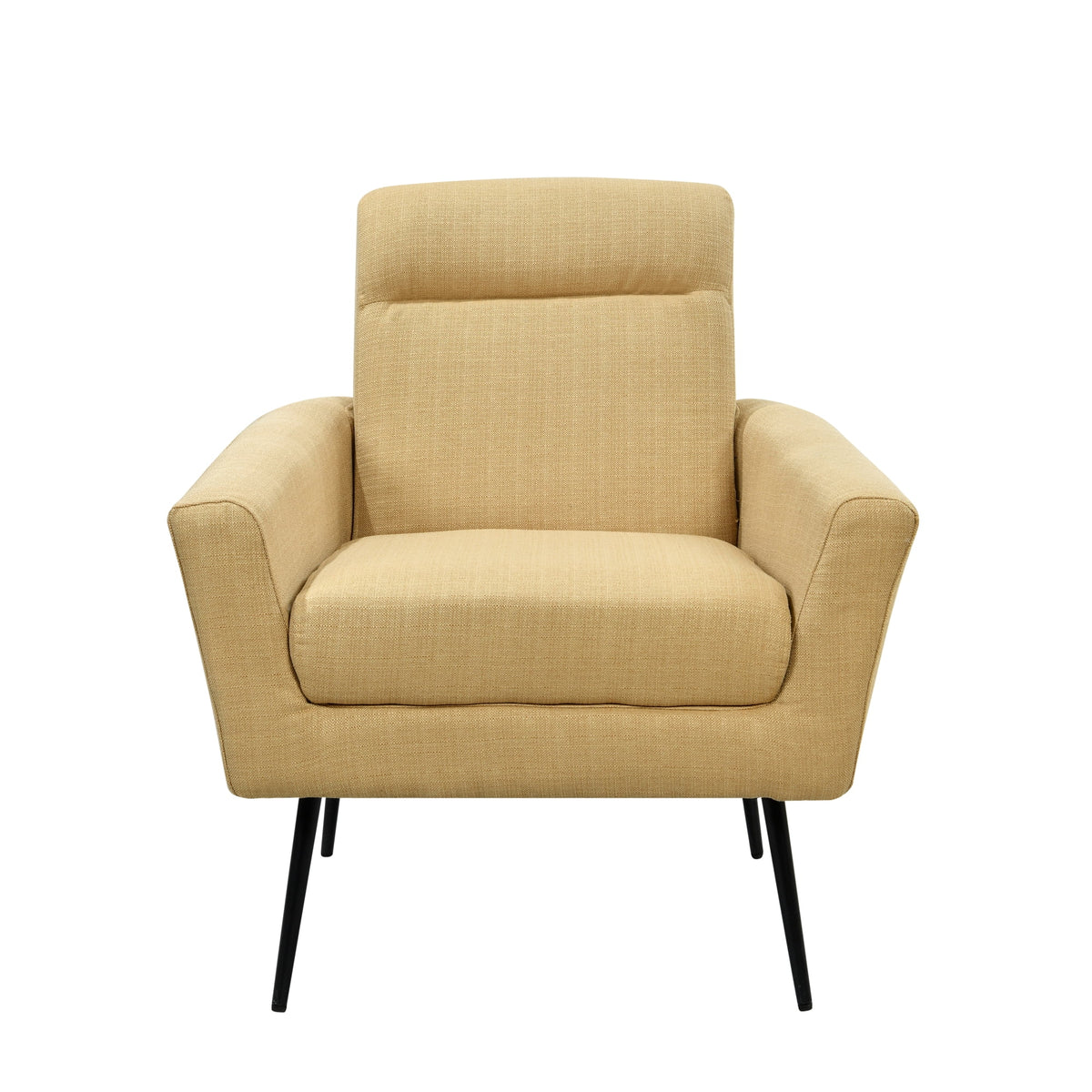 Yellow Upholstered Accent Chair with Metal Legs B614236