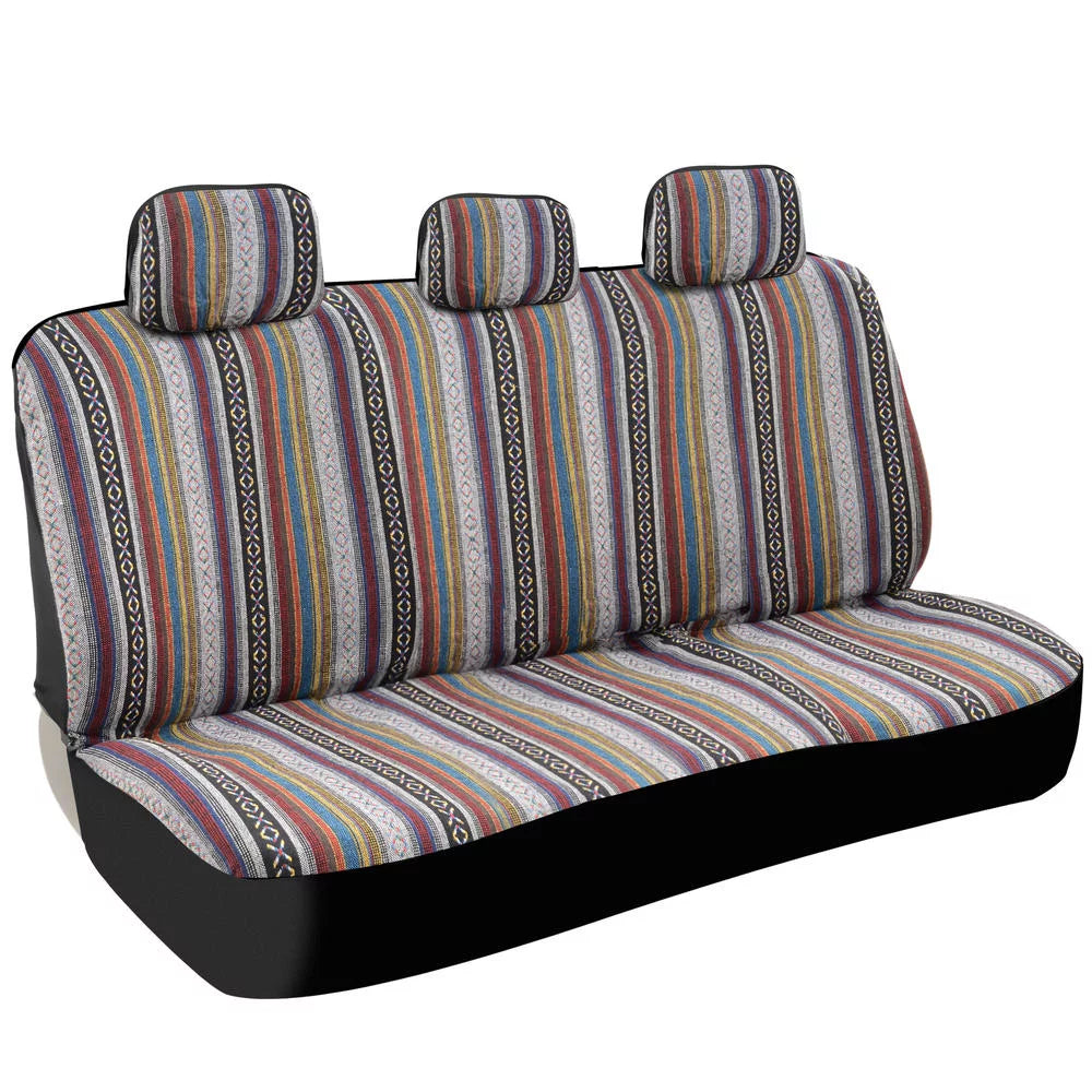 Striped Heavy Duty Woven Car Seat Covers Full Set 9pc X444