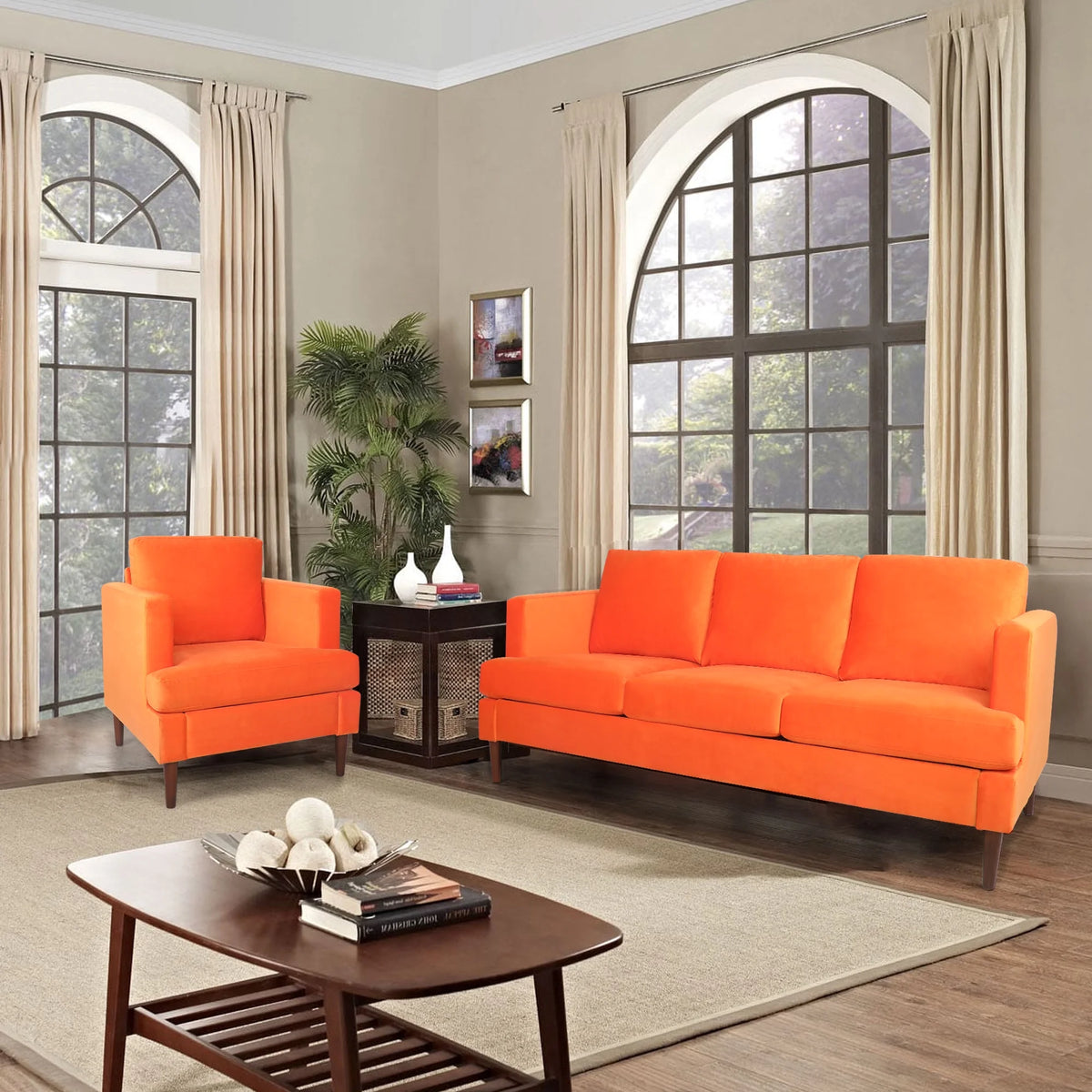 Modern Velvet 3 Seat Sofa P269