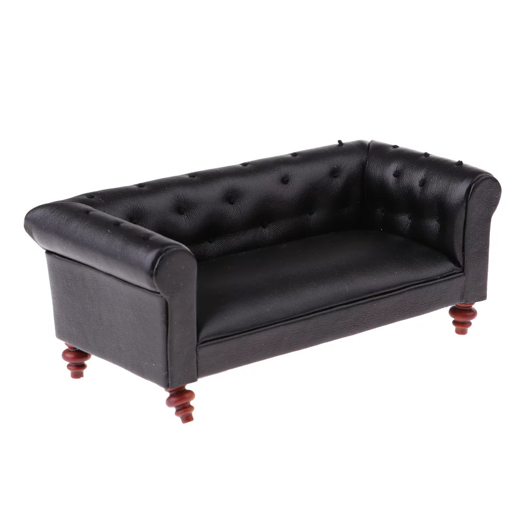 Black Leather Sofa U56205