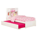 White Solid Wood Twin Trundle Platform Bed W786