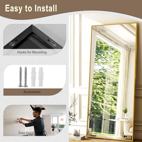 76"x34" Full Length Rectangle Mirror Black N630593
