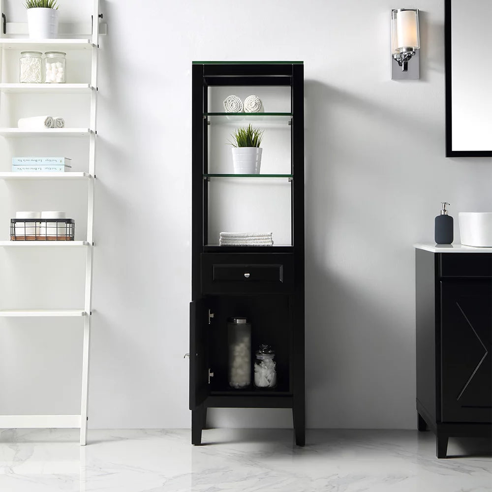 18 in W x 14 in D Espresso Bathroom Linen Cabinet Z978