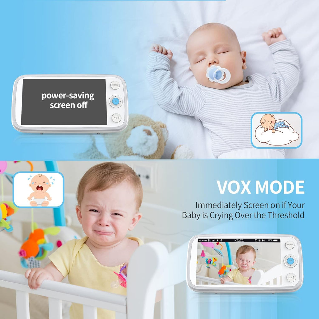Baby Monitor with Camera and Audio, 720P HD Display, Night Vision, 2-Way Audio D58858