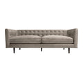Fossil Gray Velvet Sofa with Black Wood Legs M8336