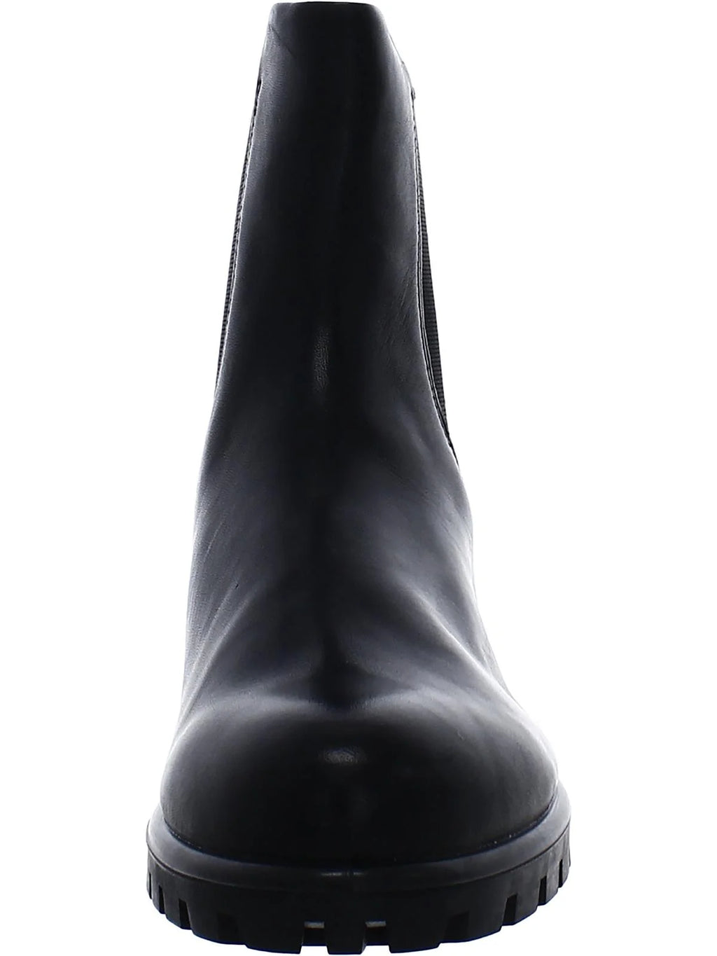Black Leather Round Toe Chelsea A465556