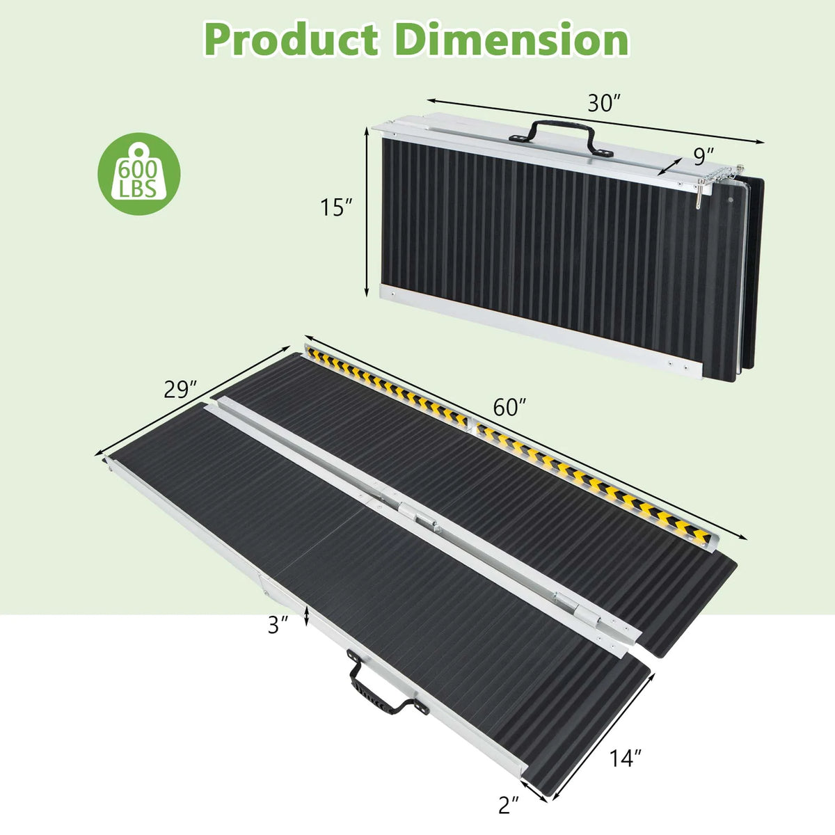 Portable Aluminum Wheelchair Ramp 6 FT V73987