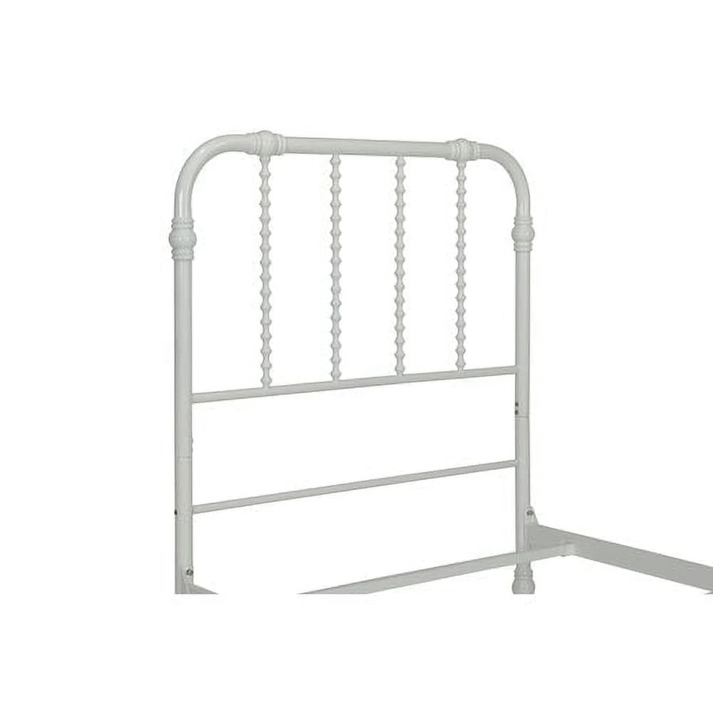 White Twin Metal Bed Frame with Headboard L85878