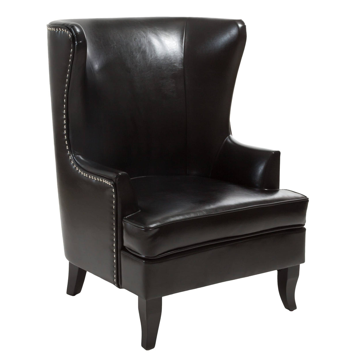 Black High Back Wing Chair J429