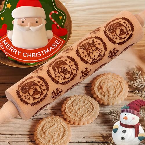 17" Wooden Rolling Pin with Cleaning Brush X990915