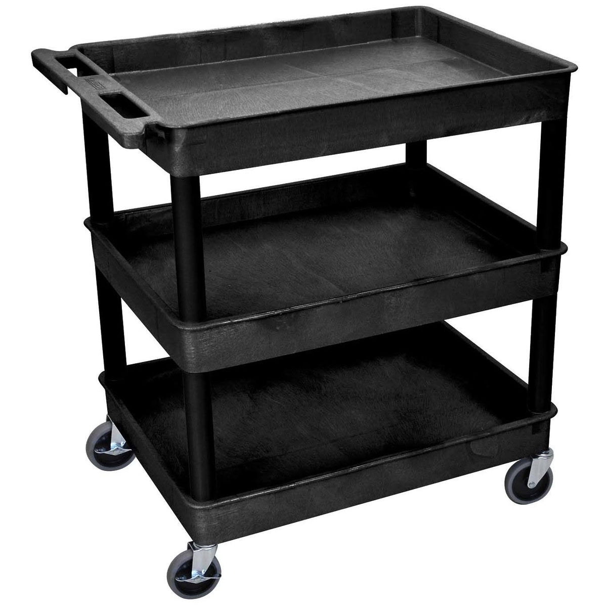 Black Three Shelves Tub Utility Cart S64774