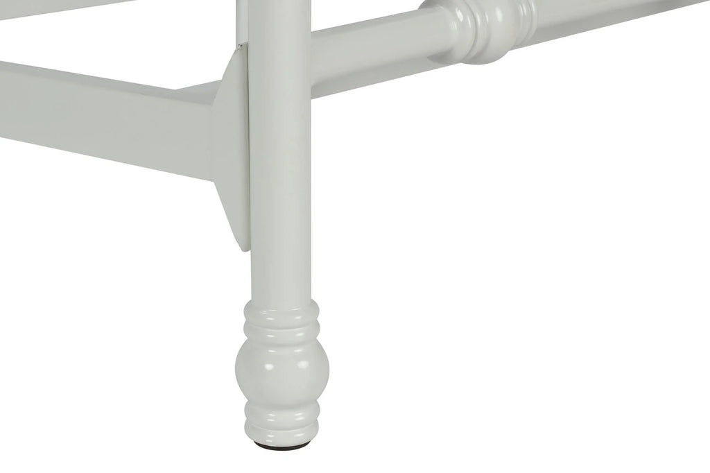 White Twin Metal Bed Frame with Headboard L85878