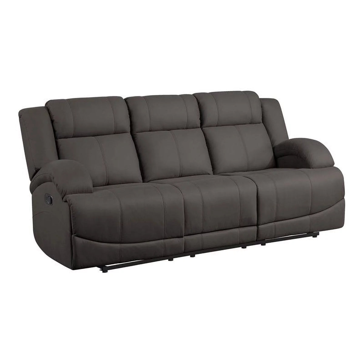 Chocolate Wood & Fabric Double Reclining Sofa X93699