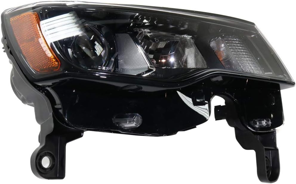 Jeep Grand Cherokee Passenger Side Black Bezel Halogen Headlight Assembly S15599