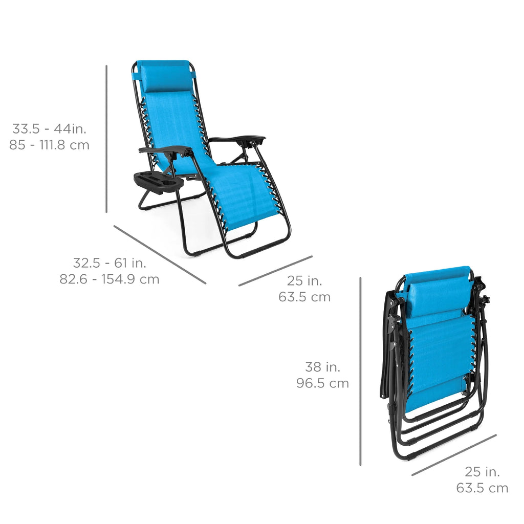 Set of 2 Gray Zero Gravity Lounge Chair Recliners J822