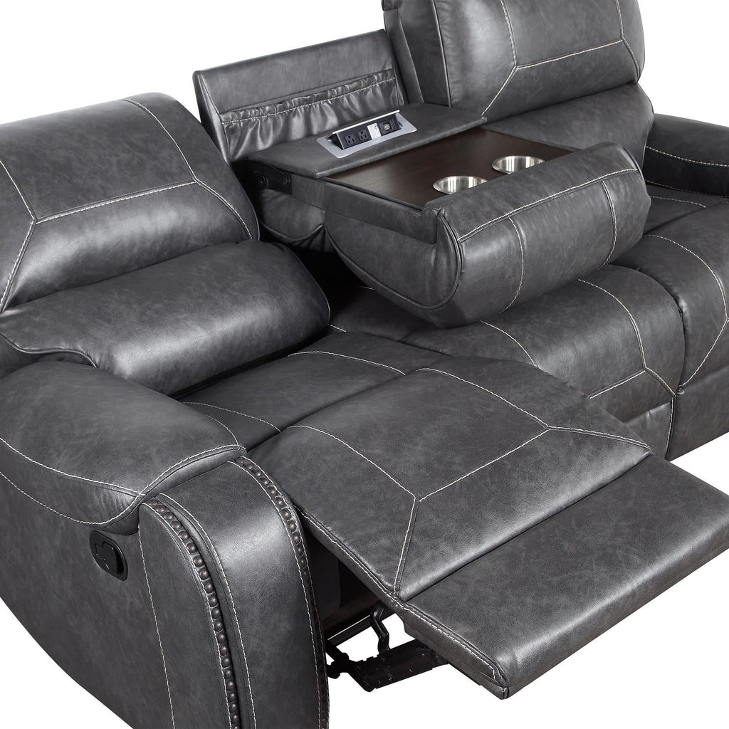 Manual Recliner Sofa Grey A83058