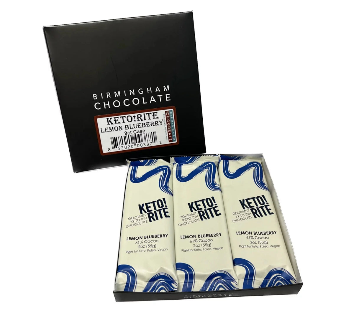 Sugar-Free Gluten-Free Vegan 9 Pack Lemon Blueberry Bars U5810