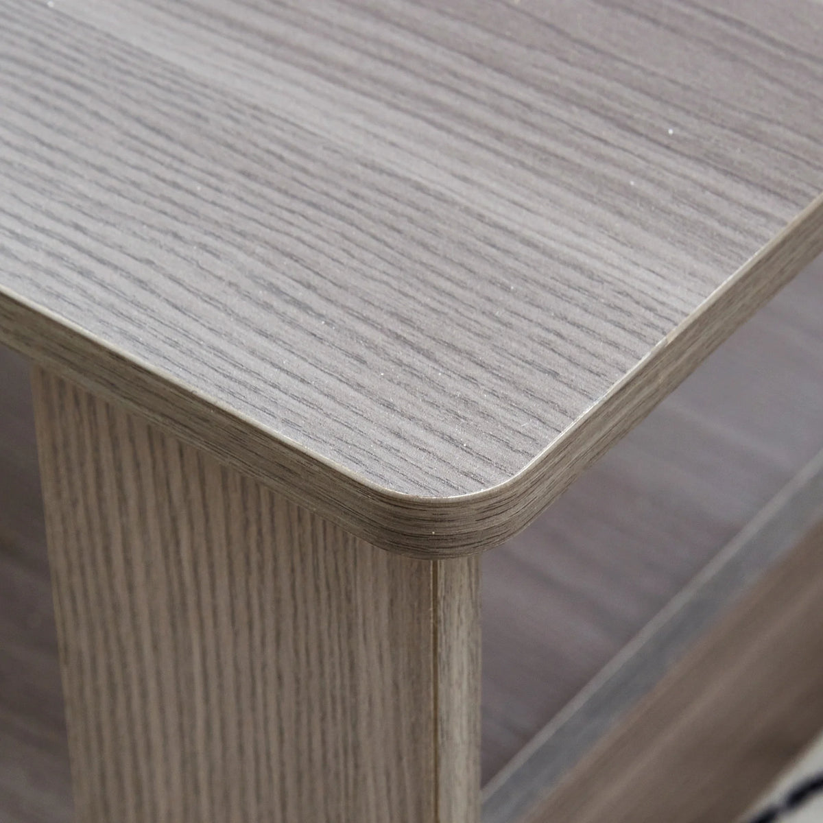 Gray Wood Grain Double Layered Rectangular Coffee Table B460699