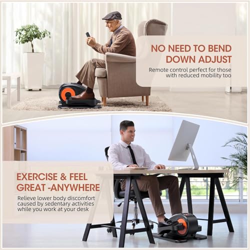Under Desk Elliptical, Electric Seated Pedal Exerciser, 12 Adjustable Speeds K7621