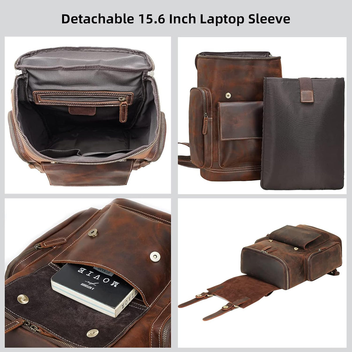Leather 15.6 inch Laptop Backpack Z373747
