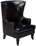 Black High Back Wing Chair J429