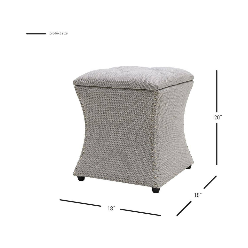 Gray Tufted Storage Ottoman J507