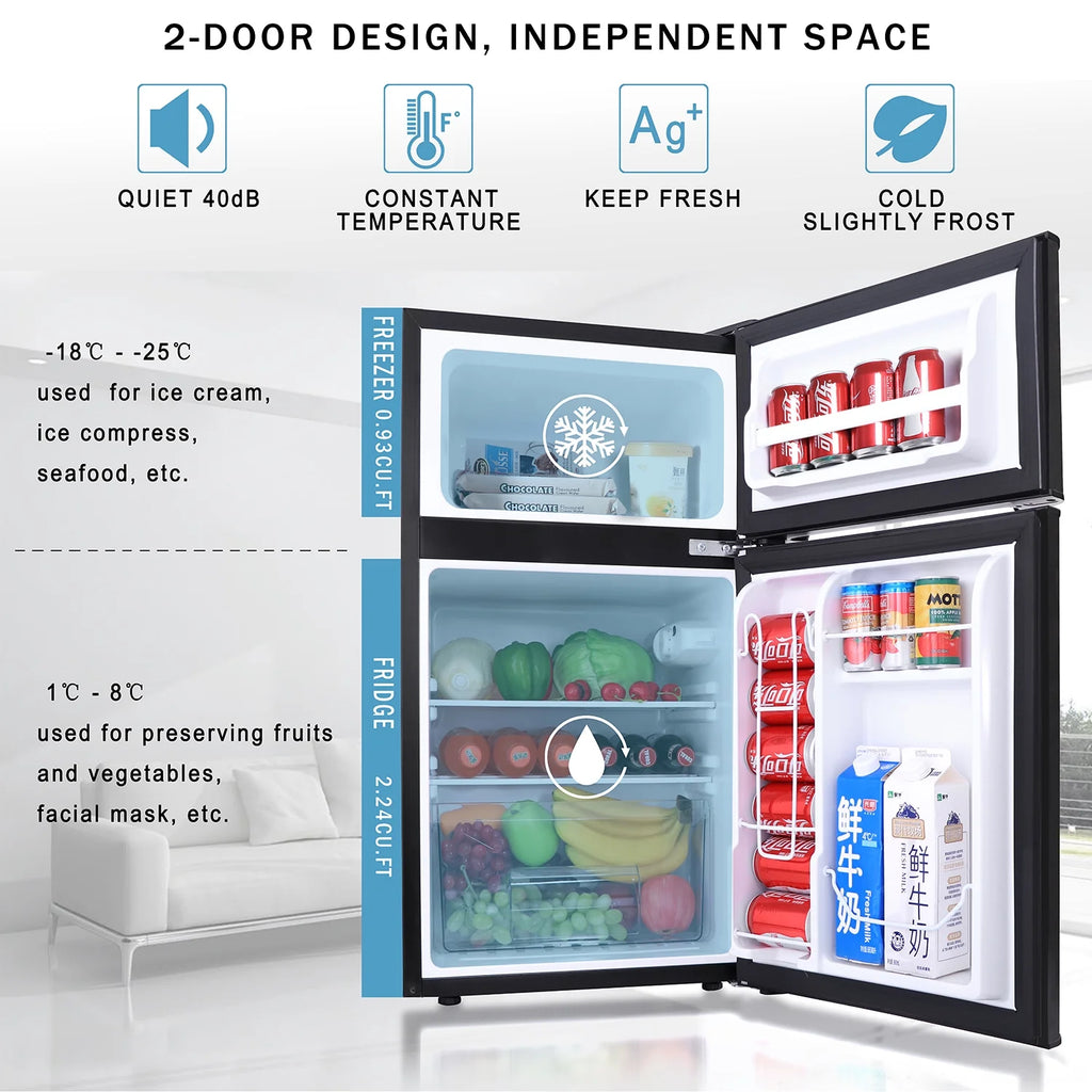 3.2 Cu ft Compact Mini Refrigerator Separate Freezer Z3589