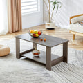 Gray Wood Grain Double Layered Rectangular Coffee Table B460699