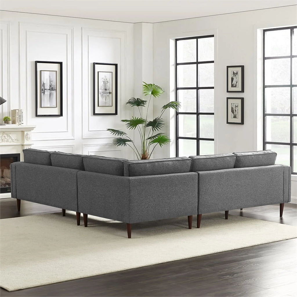 Dark Gray Fabric Corner Sofa J1771