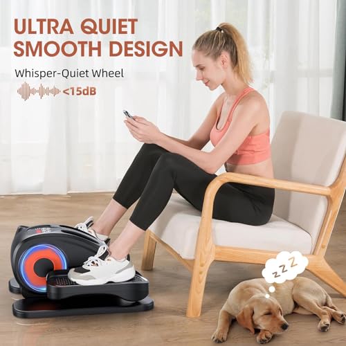 Under Desk Elliptical, Electric Seated Pedal Exerciser, 12 Adjustable Speeds K7621