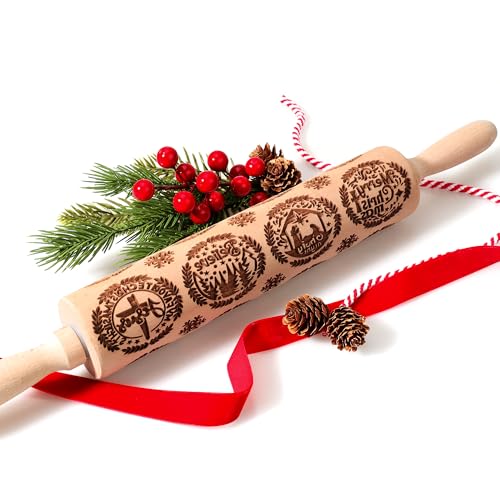 17" Wooden Rolling Pin with Cleaning Brush X990915