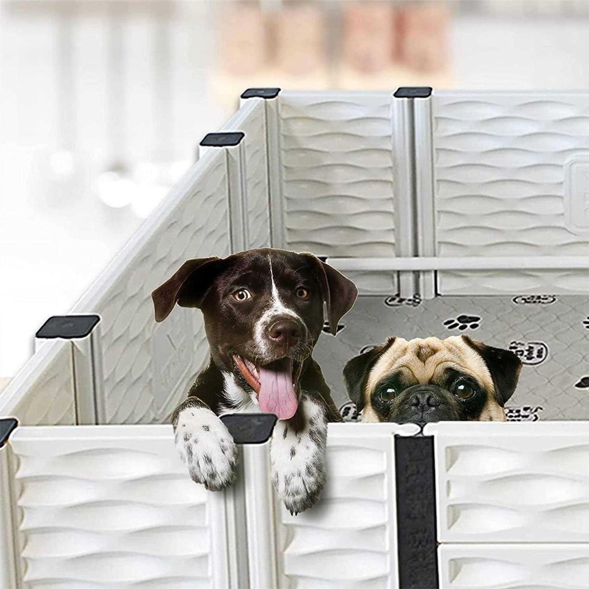 Puppy Whelping Box Playpen with Rails & Liner C410